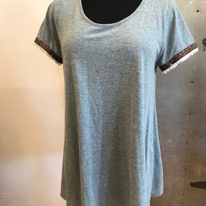 Dusty Blue Boho Tee